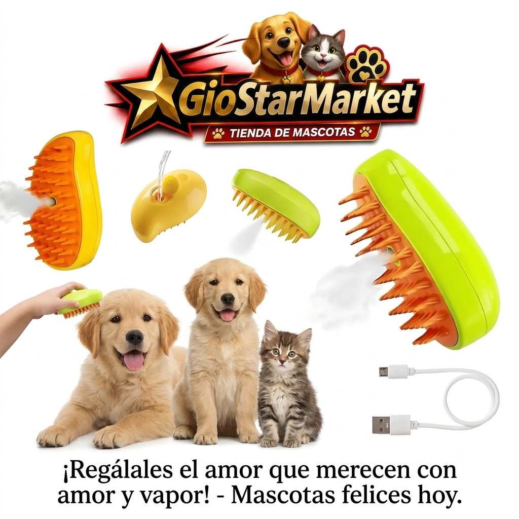 SteamPet Pro™ | Cepillo de Vapor 3 en 1 para Mascotas + Envio Gratis