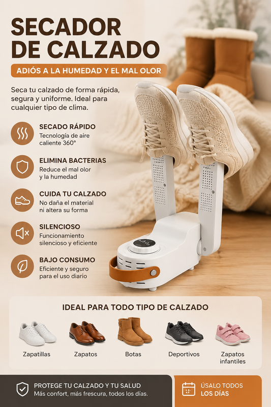 🥾 DryBoot Max™ – Secador Inteligente para Zapatos y Botas