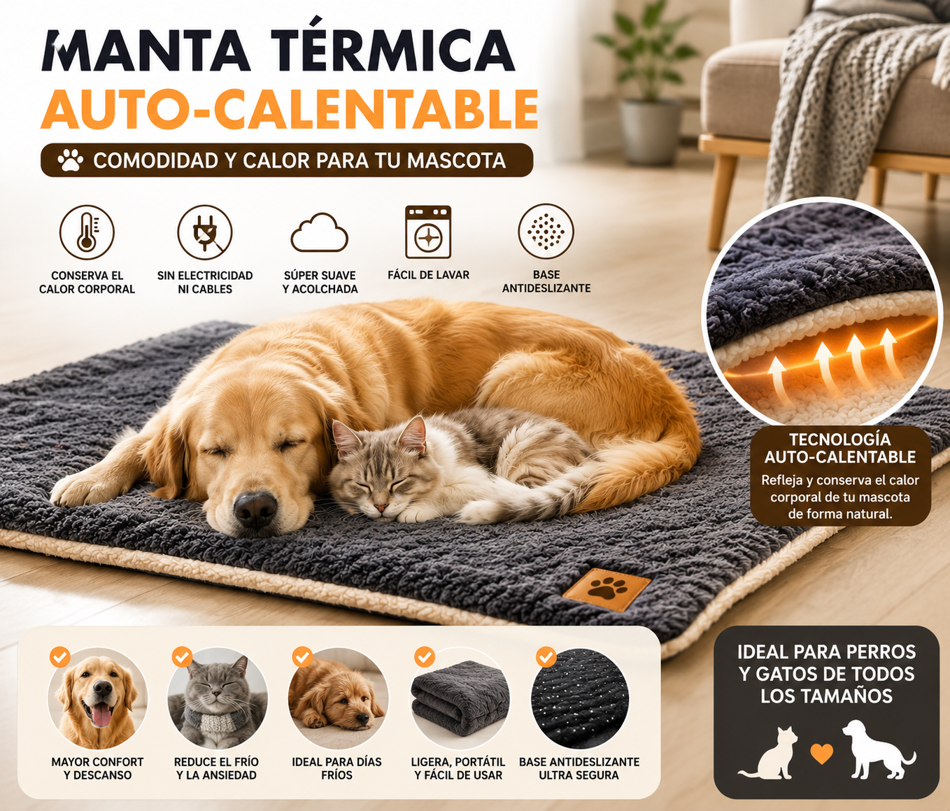 CozyPet– Manta Térmica para Mascotas