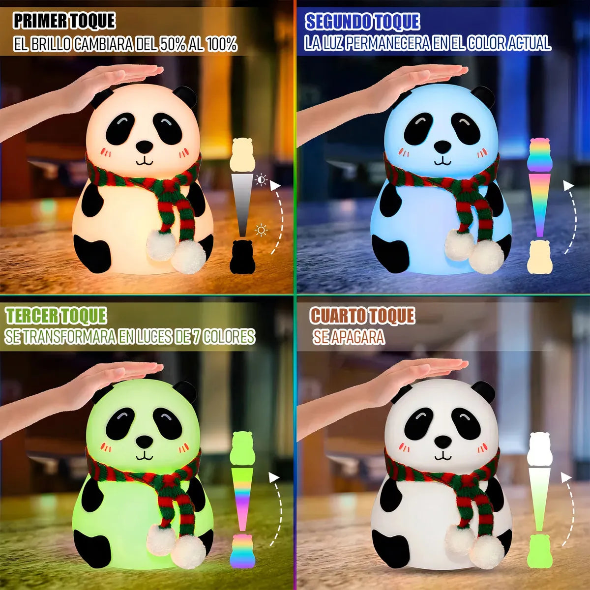 🐼 Lámpara LED Panda Recargable