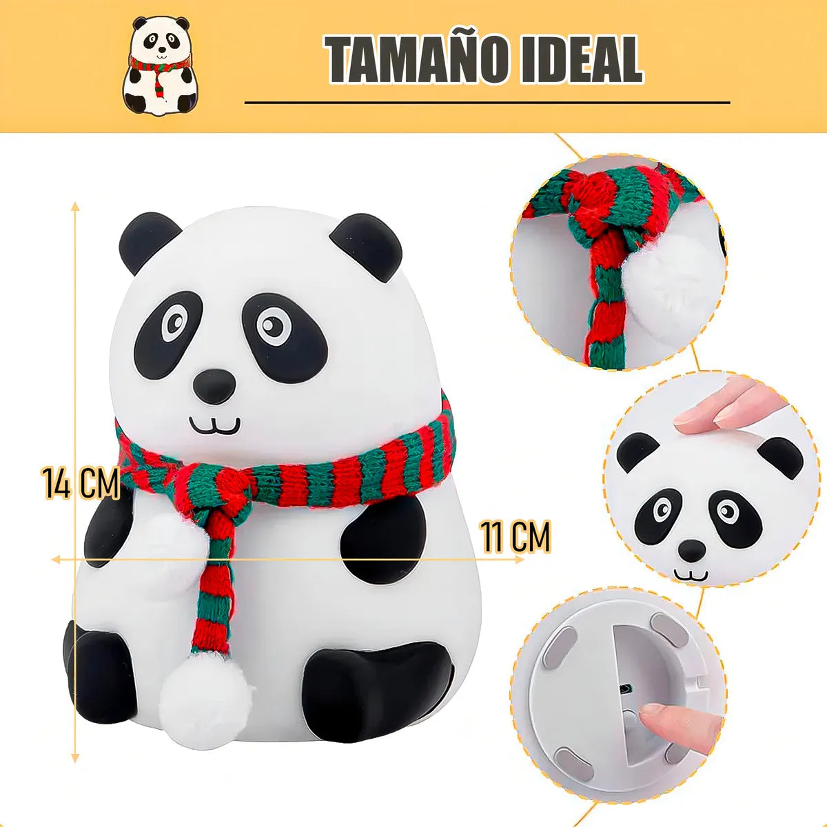 🐼 Lámpara LED Panda Recargable